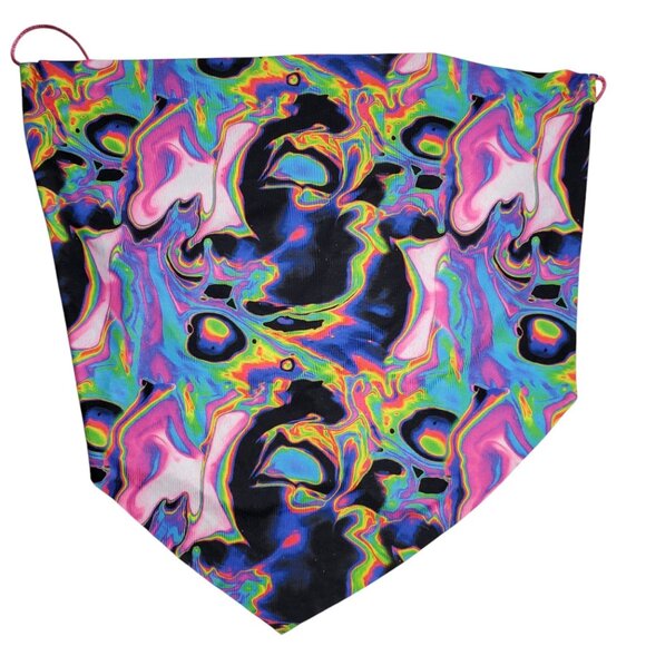 Shein Women's Neon Acid Trip Lightweight Lace‎ Up Rave EDC Bandana Club Top XL - Picture 1 of 3
